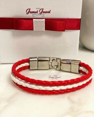 Men`s coloured Red & White Bracelet
