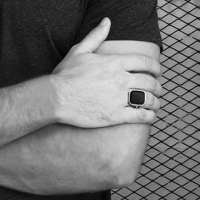 Men’s two tone square Ring