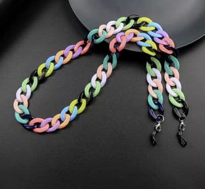 Multicoloured acrylic sunglasses chain