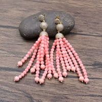 Pink Coral Necklace and Earrings set