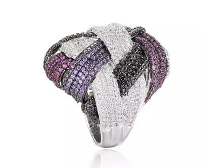 Purple zircon statement cocktail ring ( size 9 )