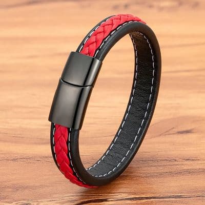 Red & Black braided Men’s bracelet