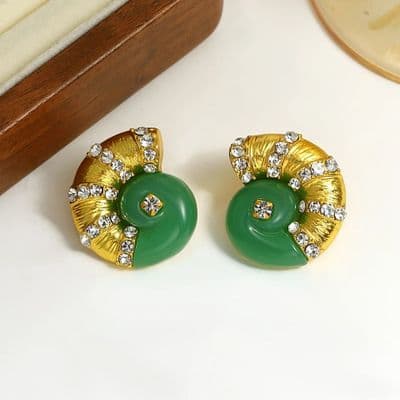 Resin gold stud earrings