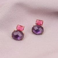 Rose & Purple Quartz stud earrings
