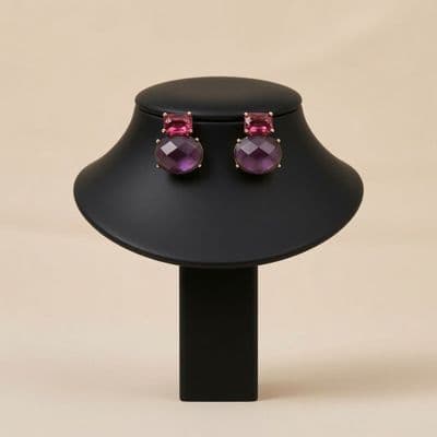 Rose & Purple Quartz stud earrings