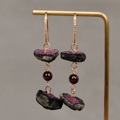 Ruby Quartz Gemstone earrings