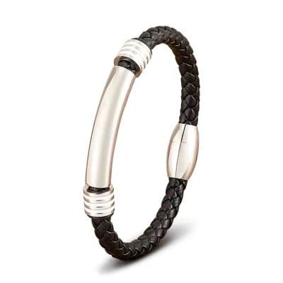 Silver striped Men’s bracelet