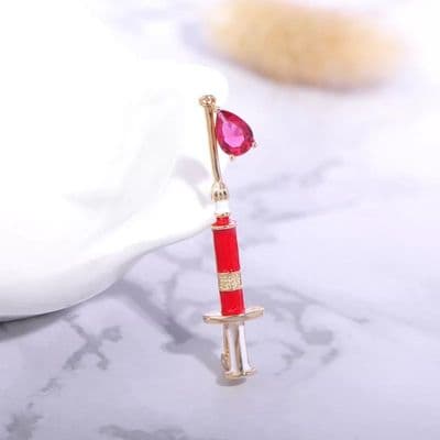 Syringe Design Brooch
