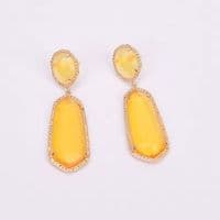 Yellow crystal Gemstone earrings