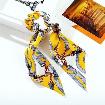 Yellow Floral scrunchy