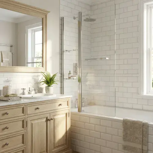 1000 x 1500mm Two Panel Folding Bath Screen (6mm) - Chrome