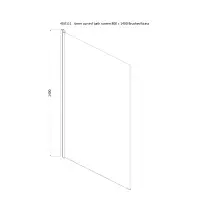 1400 x 800mm Radius Bath Screen - Brushed Brass