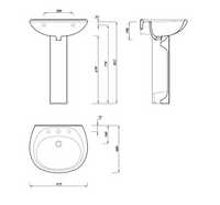 1650mm Rockall Bath Pack with Bath, Toilet, Basin Set, Optional Taps and Wastes, by Bathcenter