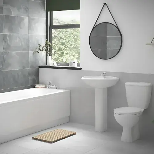 1650mm Rockall Bath Suite with Bath, Toilet, Basin Set, Optional Taps and Wastes, by Bathcenter