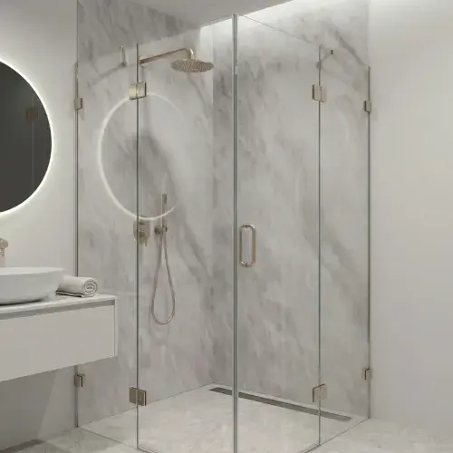 2 PACK: Aquavala Premium Heavy Duty PVC Wall Panels 1000mm - Grey Marble