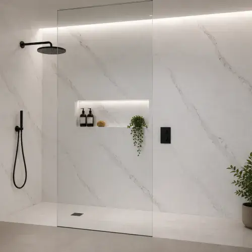 2 PACK: Aquavala Premium Heavy Duty PVC Wall Panels 1000mm - Matt Carrara Marble