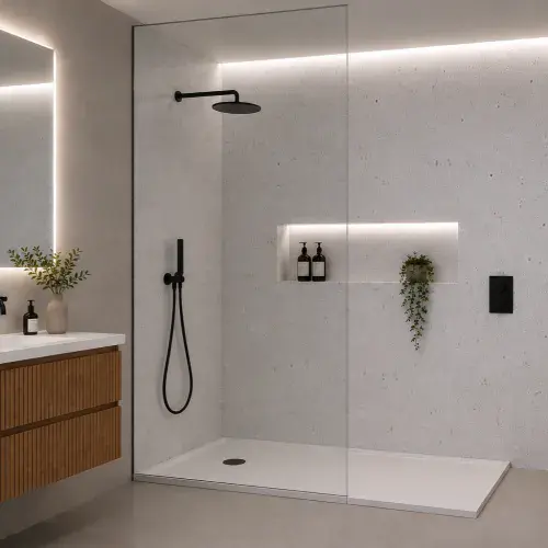 2 PACK: Aquavala Premium Heavy Duty PVC Wall Panels 1000mm - White Sparkle