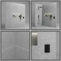 2 Pack: Signature Heavy Duty PVC Shower Panels 1000mm - Concrete Grey