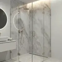 2 Pack: Signature Heavy Duty PVC Shower Panels 1000mm - Grey Marble