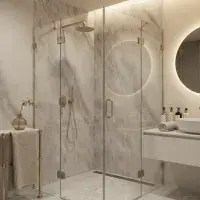 2 Pack: Signature Heavy Duty PVC Shower Panels 1000mm - Grey Marble