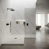 2 Pack: Signature Heavy Duty PVC Shower Panels 1000mm - Matt Carrara
