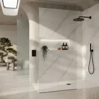2 Pack: Signature Heavy Duty PVC Shower Panels 1000mm - Matt Carrara
