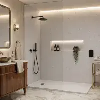 2 Pack: Signature Heavy Duty PVC Shower Panels 1000mm - White Sparkle