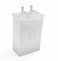 550mm 2-Tap Hole Vanity Unit & Basin | Free Delivery