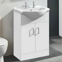 550mm 2-Tap Hole Vanity Unit & Basin | Free Delivery