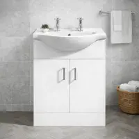 550mm 2-Tap Hole Vanity Unit & Basin | Free Delivery
