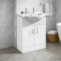 550mm 2-Tap Hole Vanity Unit & Basin | Free Delivery