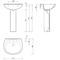 2 Tap Hole Basin & Pedestal Tap Pack & Waste