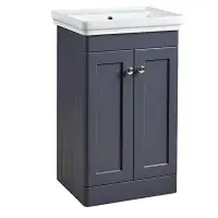 2 Tap Hole Floor Standing Matt Dark Grey Vanity Unit and 500mm Basin
