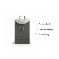 2 Tap Hole Floor Standing Vanity Unit and 550mm Basin - Satin Grey