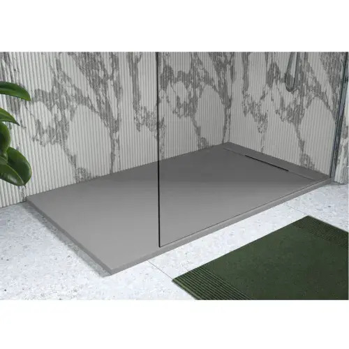 30mm Linear Slate 1000x800mm Rectangular Tray & Waste - Grey