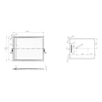 30mm Linear Slate 1000x800mm Rectangular Tray & Waste - White