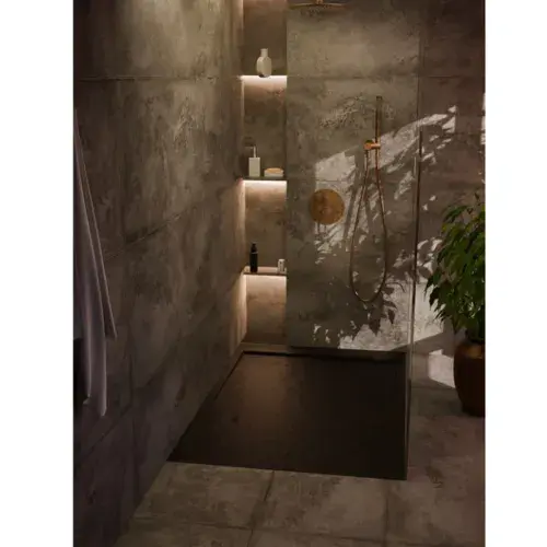 30mm Linear Slate 1200x800mm Rectangular Tray & Waste - Black