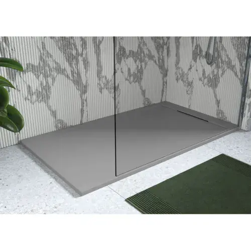 30mm Linear Slate 1200x800mm Rectangular Tray & Waste - Grey