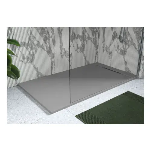 30mm Linear Slate 1400x800mm Rectangular Tray & Waste - Grey