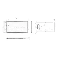30mm Linear Slate 1400x800mm Rectangular Tray & Waste - Grey