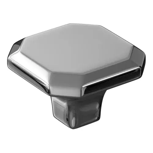 34mm Octagonal Deco Knob - Chrome