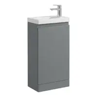 400mm Waterproof Vanity Unit with Ceramic Basin | Matt Grey | Lifetime Guarantee