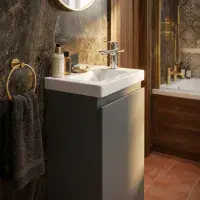 400mm Waterproof Vanity Unit with Ceramic Basin | Matt Grey | Lifetime Guarantee