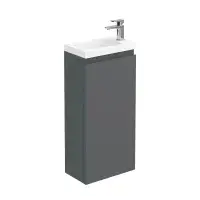 400mm Waterproof Vanity Unit with Ceramic Basin | Matt Grey | Lifetime Guarantee