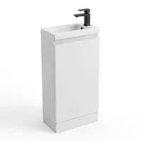 400mm Waterproof Vanity Unit with Ceramic Basin | White | Lifetime Guarantee