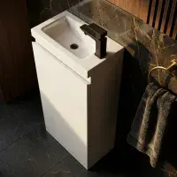 400mm Waterproof Vanity Unit with Ceramic Basin | White | Lifetime Guarantee