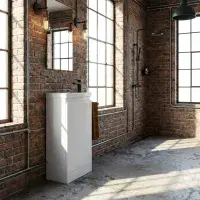 400mm Waterproof Vanity Unit with Ceramic Basin | White | Lifetime Guarantee