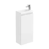 400mm Waterproof Vanity Unit with Ceramic Basin | White | Lifetime Guarantee