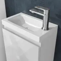 400mm Waterproof Vanity Unit with Ceramic Basin | White | Lifetime Guarantee