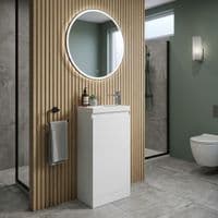 400mm Waterproof Vanity Unit with Ceramic Basin | White | Lifetime Guarantee
